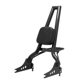 Sissy Bar Squarebone Brutale 25" Destacável com Bagageiro Removível para Harley-Davidson Softail - Preto