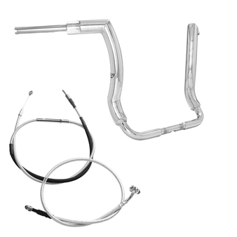 Kit Guidão Front King Rhino 2" + Cabos Mecânicos com Embreagem Mecânica para Harley-Davidson Touring Electra/Street/Ultra Glide - Inox Polido
