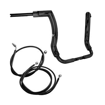 Kit Guidão Front King Rhino 2" + Cabos Mecânicos com Embreagem Hidráulica para Harley-Davidson Touring Electra/Street/Ultra Glide - Preto