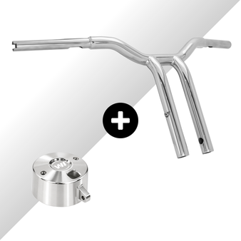 Guidão Sun Bar Pullback Robust 1.1/4" + Relocador de Velocímetro Single para Harley-Davidson Softail - Inox Polido