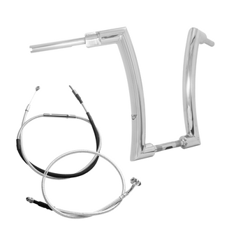 Kit Guidão King Rhino 2” + Cabos Mecânicos com Acelerador Eletrônico para Harley-Davidson Softail Breakout - Inox Polido