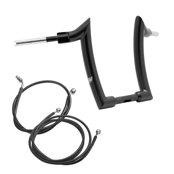 Kit Guidão Diablo Curve Rhino 2" + Cabos Mecânicos com Embreagem Hidráulica para Harley-Davidson Touring Road Glide - Preto