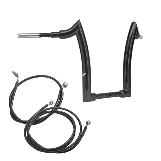 Kit Guidão Diablo Rhino 2" + Cabos Mecânicos com Embreagem Hidráulica para Harley-Davidson Touring Road Glide - Preto