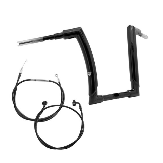 Kit Guidão Front King Rhino 2" + Cabos Mecânicos com Embreagem Mecânica para Harley-Davidson Touring Road Glide - Preto