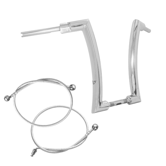 Kit Guidão King Rhino 2" + Cabos Mecânicos com Embreagem Hidráulica para Harley-Davidson Touring Road Glide - Inox Polido