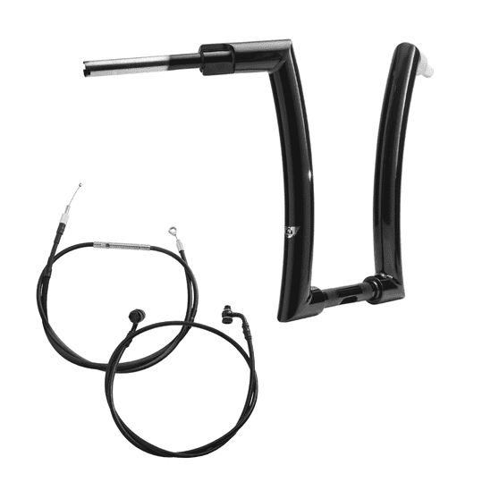 Kit Guidão King Rhino 2" + Cabos Mecânicos com Embreagem Mecânica para Harley-Davidson Touring Road King - Preto