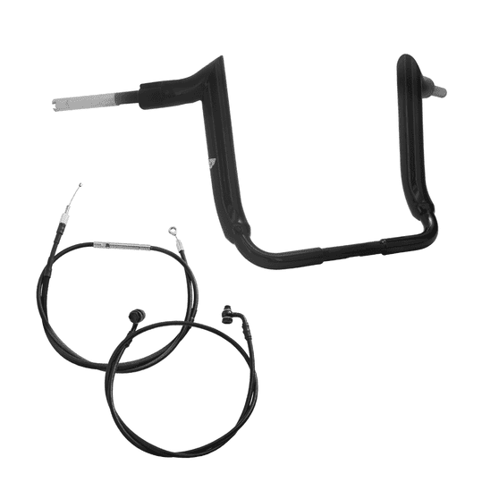 Kit Guidão Mad Dogger Rhino 2" + Cabos Mecânicos com Embreagem Mecânica para Harley-Davidson Touring Street Glide - Preto