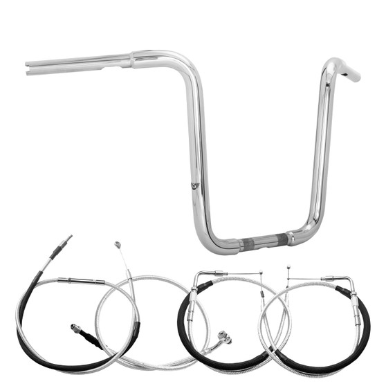 Kit Rider para Harley-Davidson Softail sem Acelerador Eletrônico: Guidão Ape Hanger Robust 1.1/4" + Cabos