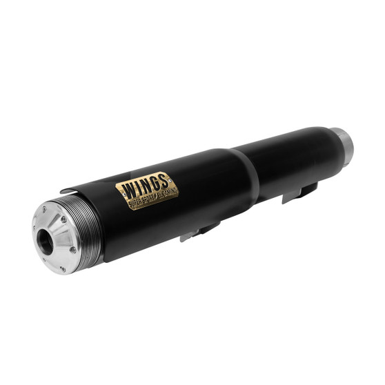 Cópia de Ponteira Super Sport Wings El Camino para Harley-Davidson Softail Low Rider S 2025 - Inox Escovado com Capa Preta