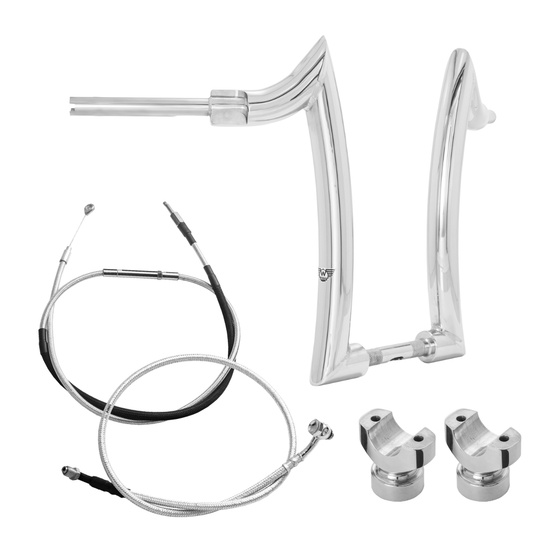 Kit Guidão Diablo Rhino 2” + Riser + Cabos Mecânicos com Acelerador Eletrônico para Harley-Davidson Softail Breakout - Inox Polido