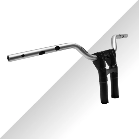 Kit Guidão Flat Bar Slim 1" + Riser Hawk Grip para Harley-Davidson Touring Road Glide - Preto