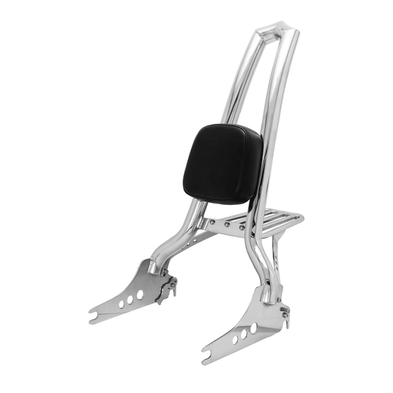 Sissy Bar Backbone Brutale 25" Destacável com Bagageiro Removível para Harley-Davidson Softail - Inox Polido