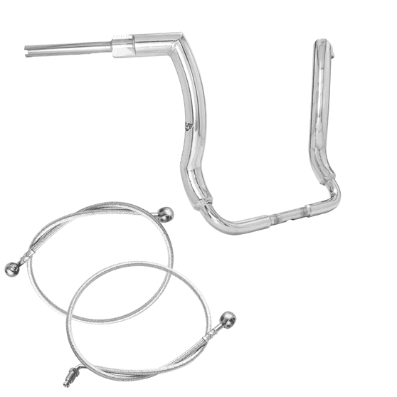 Kit Guidão Front King Rhino 2" + Cabos Mecânicos com Embreagem Hidráulica para Harley-Davidson Touring Electra/Street/Ultra Glide - Inox Polido