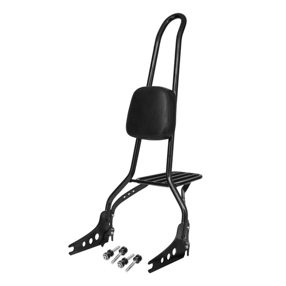 Sissy Bar King 30" Destacável com Bagageiro Removível para Harley-Davidson Softail Deluxe - Preto