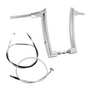 Kit Guidão Mad Dogger Curve Rhino 2” + Cabos Mecânicos com Acelerador Eletrônico para Harley-Davidson Softail Street Bob - Inox Polido