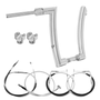 Kit Guidão King Curve Rhino 2” + Riser + Cabos Mecânicos sem Acelerador Eletrônico para Harley-Davidson Softail Deluxe - Inox Polido