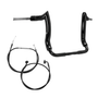 Kit Guidão Mad Dogger Curve Rhino 2" + Cabos Mecânicos com Embreagem Mecânica para Harley-Davidson Touring Electra/Street/Ultra Glide - Preto