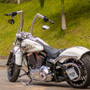Kit Guidão Front King Rhino 2” + Cabos Mecânicos com Acelerador Eletrônico para Harley-Davidson Softail Breakout - Inox Polido