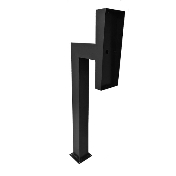 Gooseneck Bollard with Large Rainhood Black