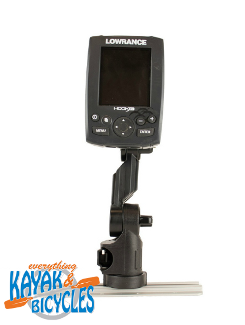 YakAttack Lowrance Fish Finder Mount with Track Mounted LockNLoad Mounting System