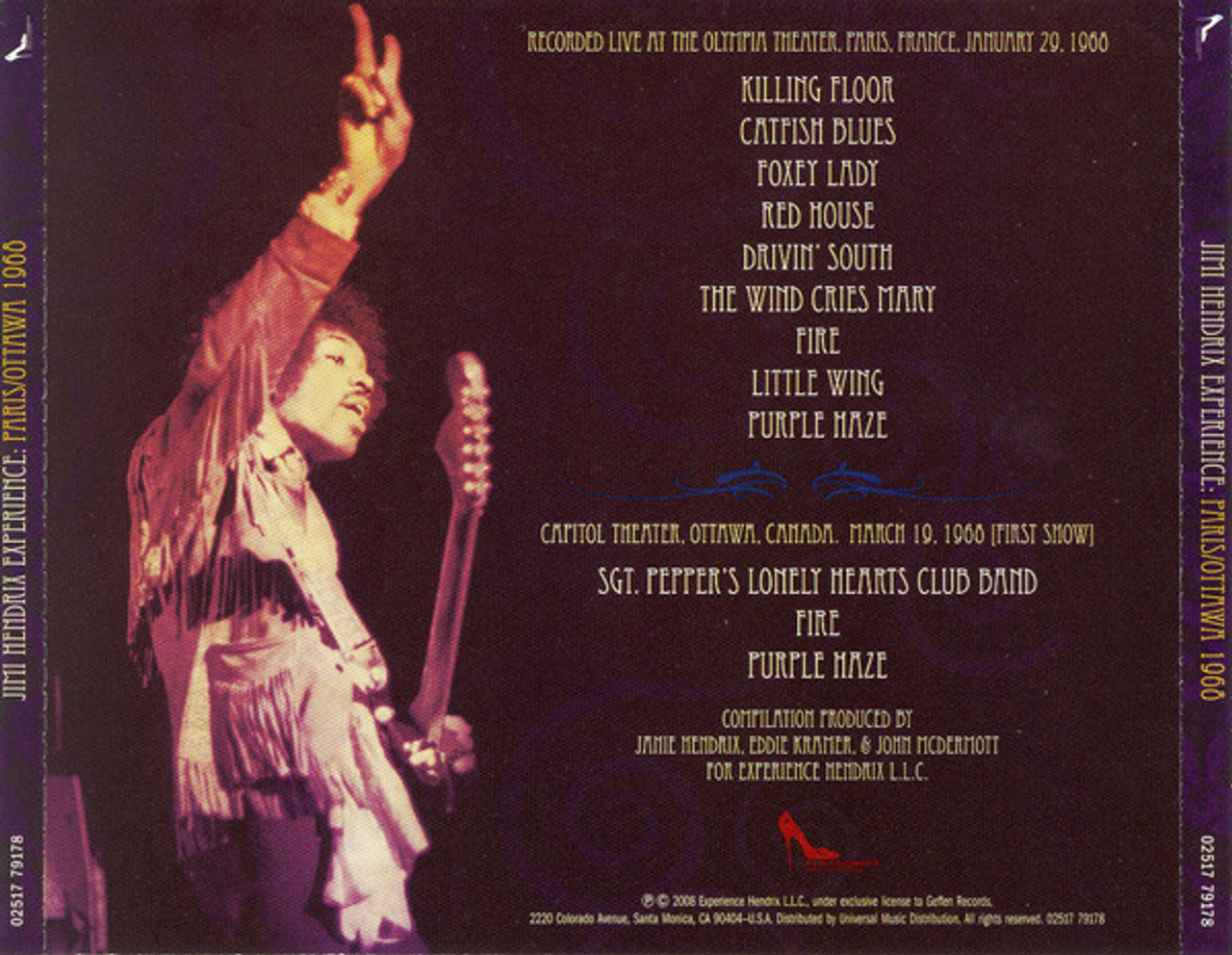 Jimi Hendrix Experience - Live 1968 Paris Ottawa CD - Rockaway 