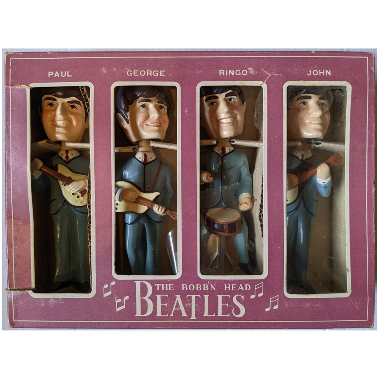 Beatles - Original 1964 Bobb'n Head Beatles Car Mascots Inc - Set 