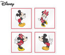 Disney - Mickey & Minnie Set of 4 Glass Drink Coasters