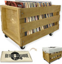 Retro Musique - Wooden Vinyl Record Storage Crate With Canvas Dustcover (Teak)