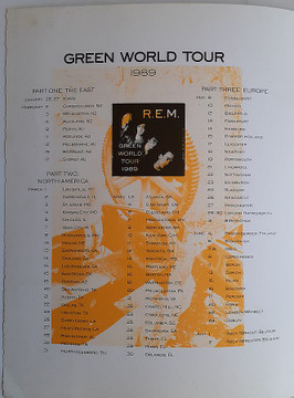 R.E.M. - Green World Tour 1989 Original Concert Program
