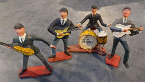 Beatles - 1965 5 Piece Set Plastic Cake Toppers Beatles - 1965 5 Piece Set Plastic Cake Toppers