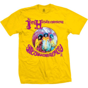 Jimi Hendrix - Are You Experienced Unisex T-Shirt (Yellow Colour)