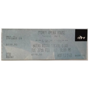 Buena Vista Social Club - Tour 2000 Orginal Concert Tour Program With Ticket