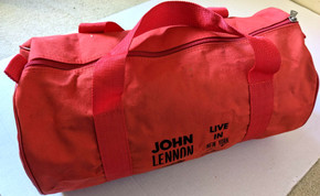 John Lennon - Original 1980s Live In New York City Sony Capitol Records Red Promo Overnight Bag John Lennon - Original 1980s Live In New York City Sony Capitol Records Red Promo Overnight Bag