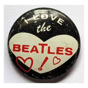 Beatles - Original 1960s I Love The Beatles Gumball Pinback Button/Badge/Pin