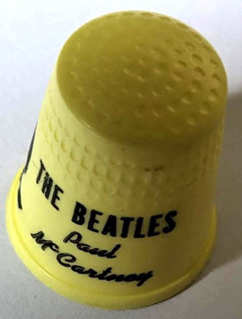 Beatles - Vintage 1960s Yellow Plastic Paul McCartney Thimble