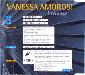 Vanessa Amorosi - Have A Look 3 Track CD Single