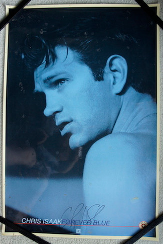 Chris Isaak - 1995 Forever Blue Promo Laminated Collectable Poster Autographed