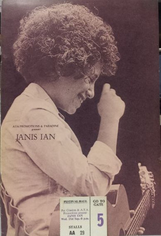 Janis Ian - 1976 Australian Original Concert Tour Program With Ticket