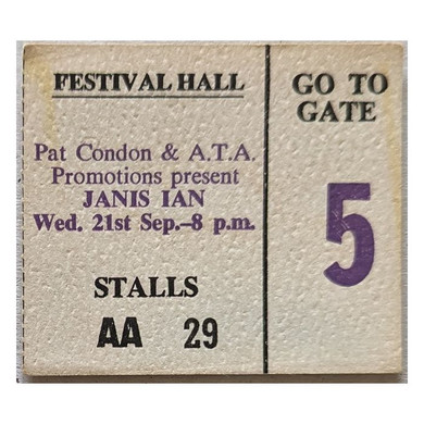 Janis Ian - 1976 Australian Original Concert Tour Program With Ticket