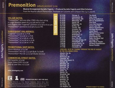 John Fogerty - Premonition Promo CD Single (Creedence)