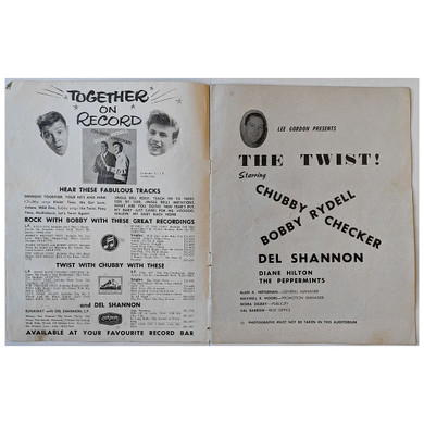 Chubby Checker & Bobby Rydell - Lee Gordon Presents The Twist 1962 Australian Original Tour Program