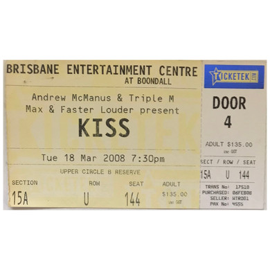 Kiss - Alive 35 2008/09 Original Concert Tour Program With Ticket