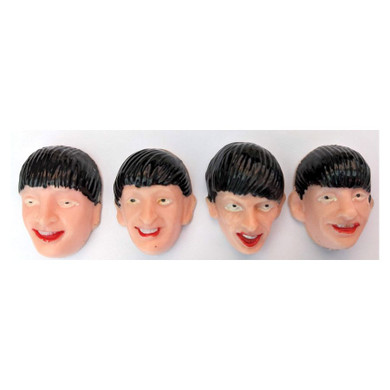 Beatles - Original 1960s Complete Set 4  Hand Painted Face Heads Cake Toppers