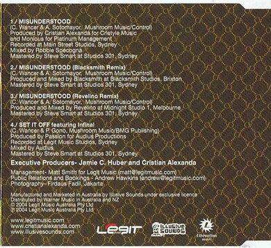 Cristian Alexanda - Misunderstood 4 Track CD Single