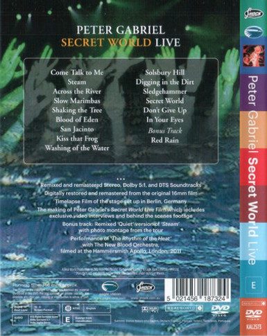 Peter Gabriel – Secret World Live DVD (New)