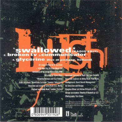 Bush - Swallowed 4 Track CD Single