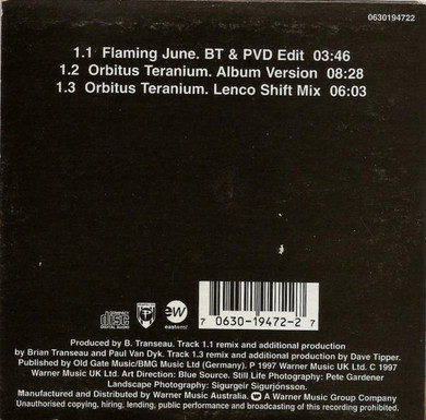 BT - Flaming June 3 Track CD Single