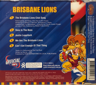 Brisbane Lions - The Official AFL Club Anthem 2003 - 5 Track CD Single