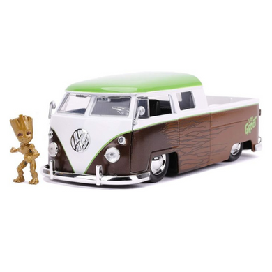 Guardians of the Galaxy - 1:24 1962 Volkswagon Bus with Groot Hollywood Ride Die Cast Car