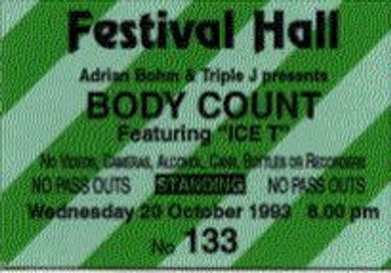 Body Count  Vintage Concert Ticket